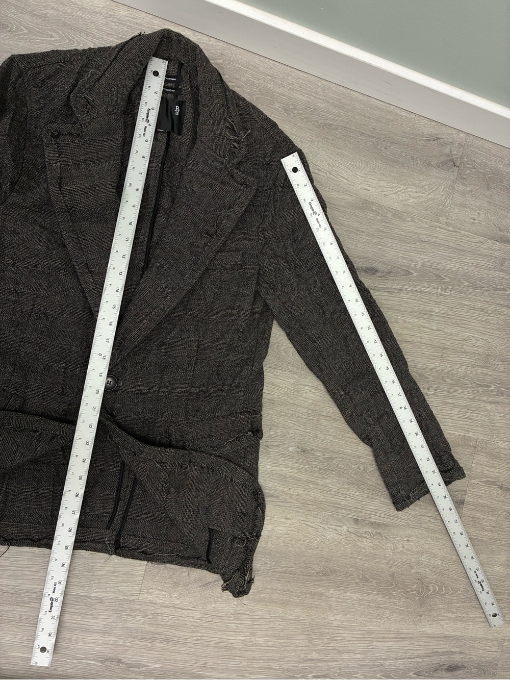 $1698 R13 Frayed Edge Oversized Ragged Blazer XS - Picture 12 of 16